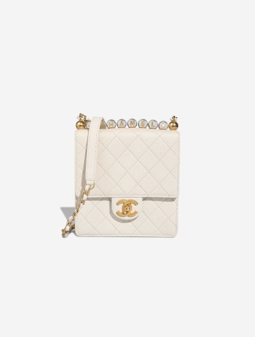 Chanel Flap Bag Small Lamb White / Gold Front | Sell your designer bag