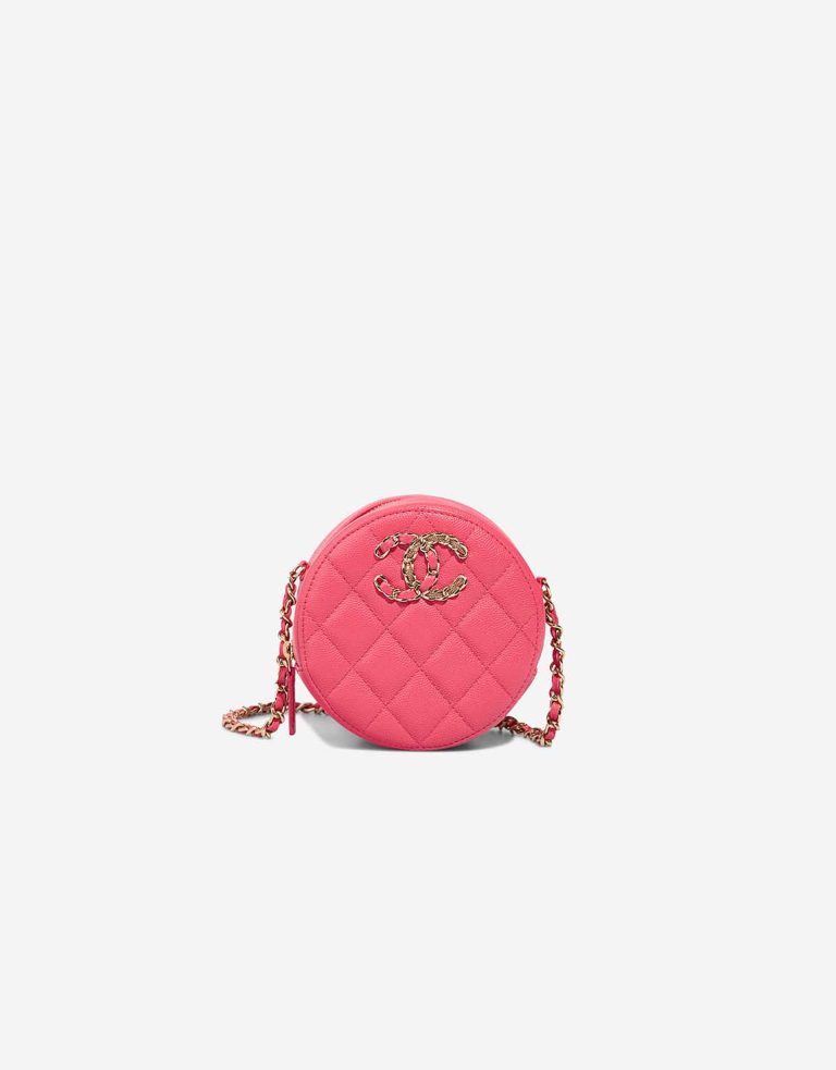 Chanel 19 Round Clutch Caviar Pink Front | Sell your designer bag