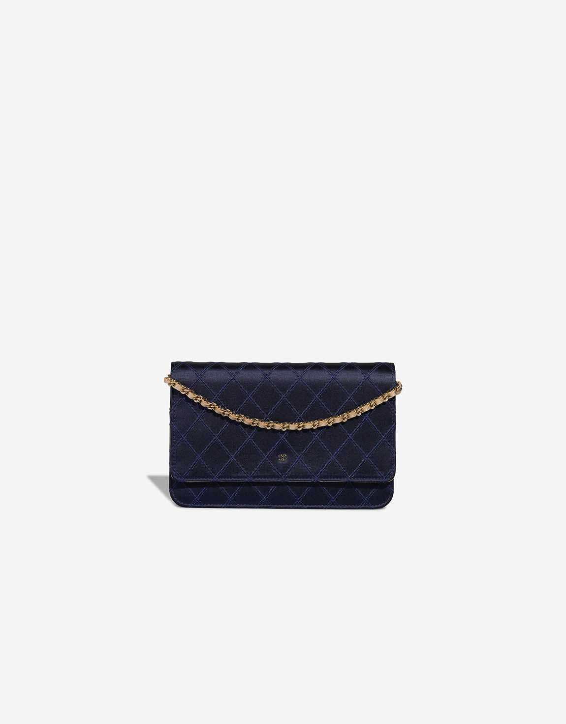 Chanel Timeless Wallet On Chain Seide / Lammleder Blau / Gold