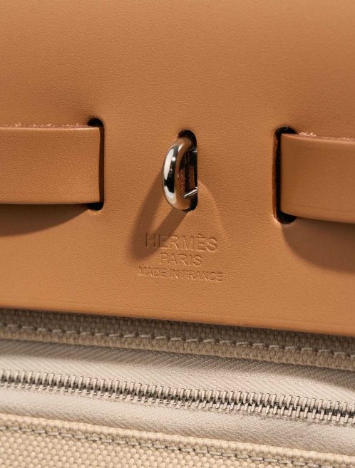 Hermès Herbag 31 Toile Militaire / Vache Hunter Béton / Sable Naturel / Nata Logo | Sell your designer bag