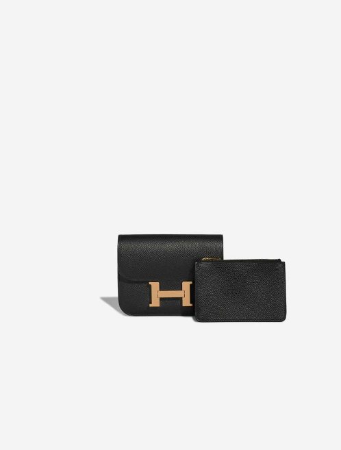 Hermès Constance Slim Wallet Epsom Black Front | Sell your designer bag