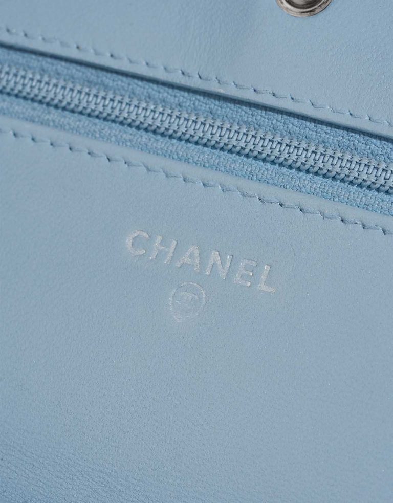 Chanel Timeless Wallet On Chain Lamb Blue Logo | Sell your designer bag