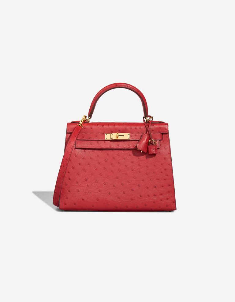 Hermès Kelly 28 Ostrich Rouge Vif Front | Sell your designer bag
