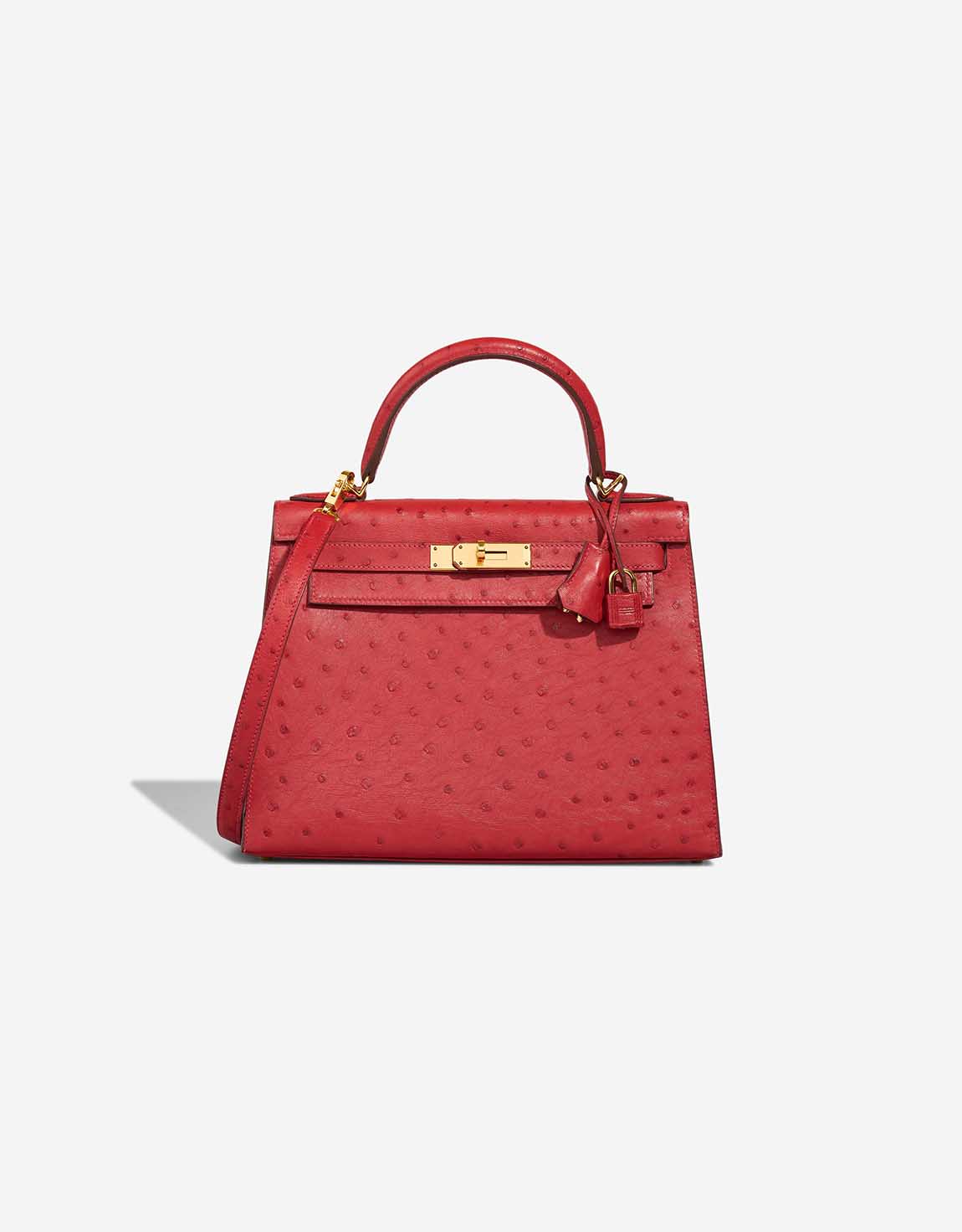 Hermès Kelly 28 Ostrich Rouge Vif | SACLÀB