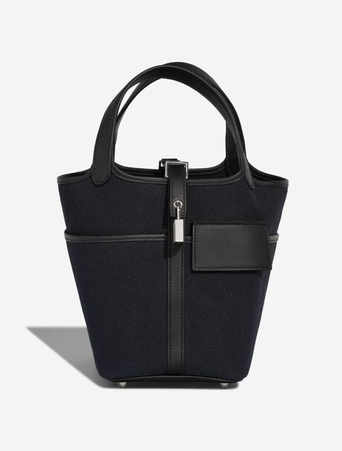 Hermès Picotin Cargo 18 Toile / Swift Black / Bleu Marine Front | Sell your designer bag