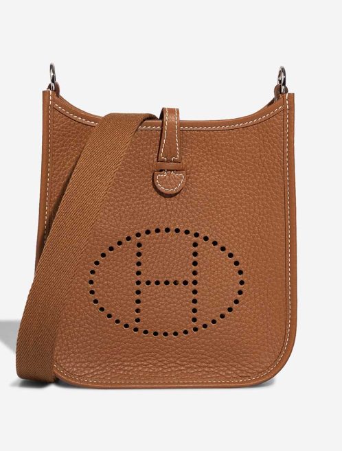 Hermès Evelyne 16 Taurillon Clémence Gold Front | Sell your designer bag
