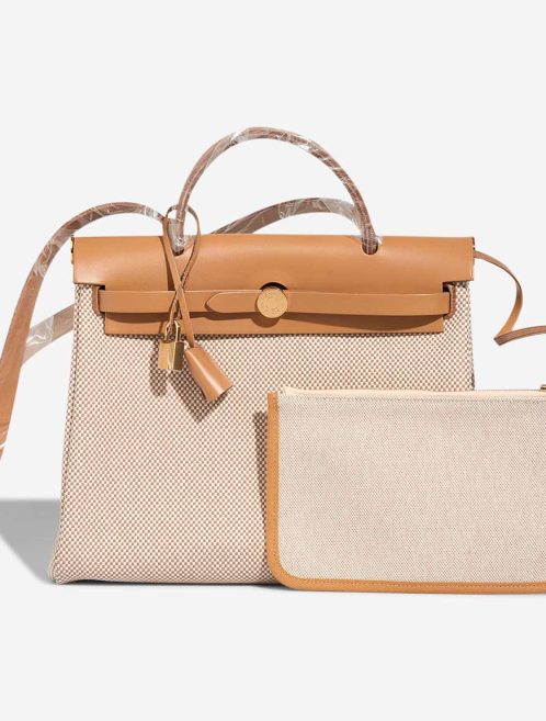 Hermès Herbag 31 Toile / Vache Hunter Écru / Beige Front | Sell your designer bag