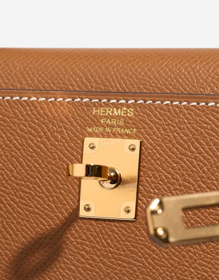 Hermès Kelly 25 Epsom Gold Logo | Sell your designer bag