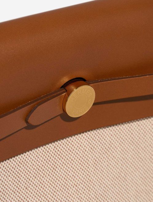 Hermès Herbag Mini Toile H / Vache Hunter Écru / Beige / Fauve Closing System | Sell your designer bag