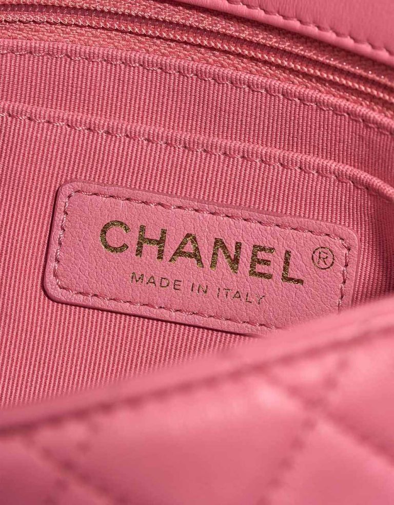 Chanel Timeless Mini Square Pearl Samba Lamb Pink Logo | Sell your designer bag