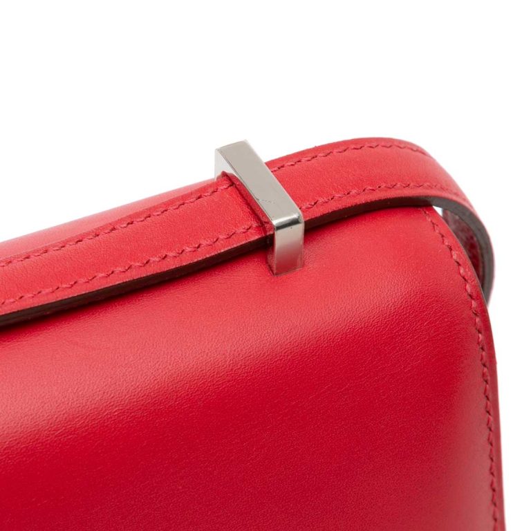 Hermès Constance Elan Box Leather Rouge Casaque Signs of wear | Sell your designer bag