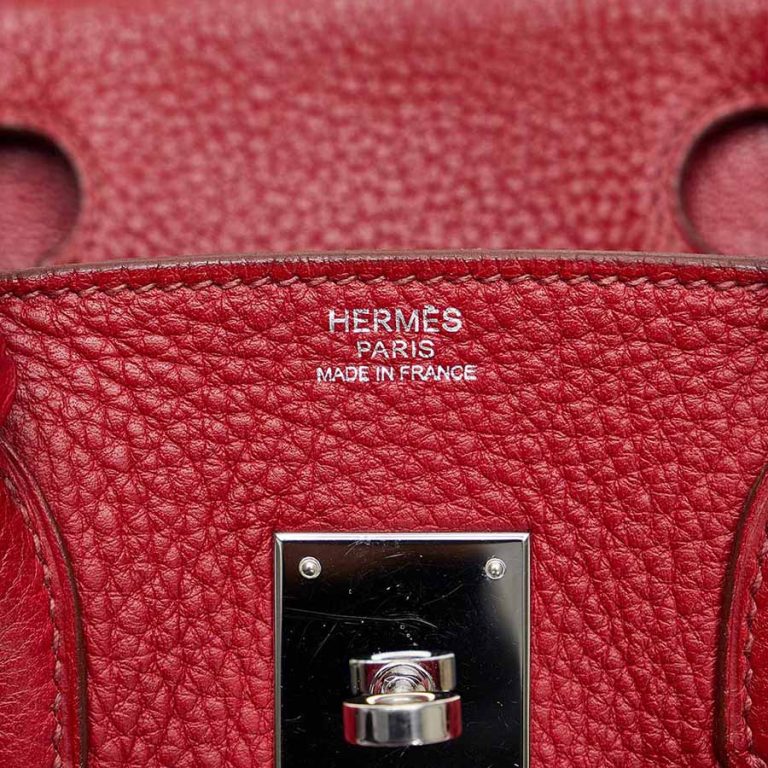 Hermès Birkin 30 Clémence Rouge Garance Logo | Sell your designer bag