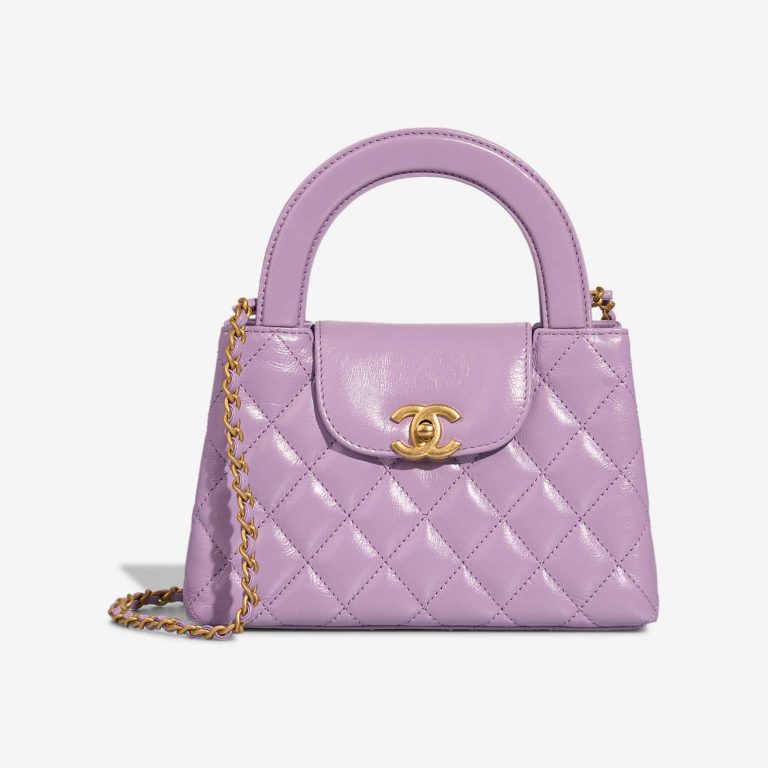 Chanel Kelly Medium Crinkled Calf Violet Front | Sell your designer bag