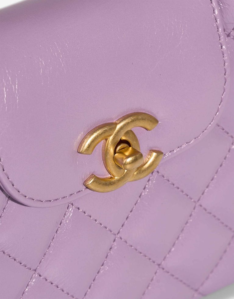 Chanel Kelly Medium Crinkled Calf Violet Closing System | Sell your designer bag
