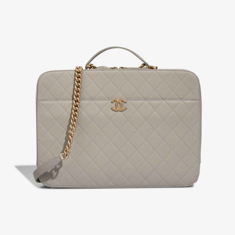 Chanel Timeless Briefcase Caviar Grey Front | Sell your designer bag