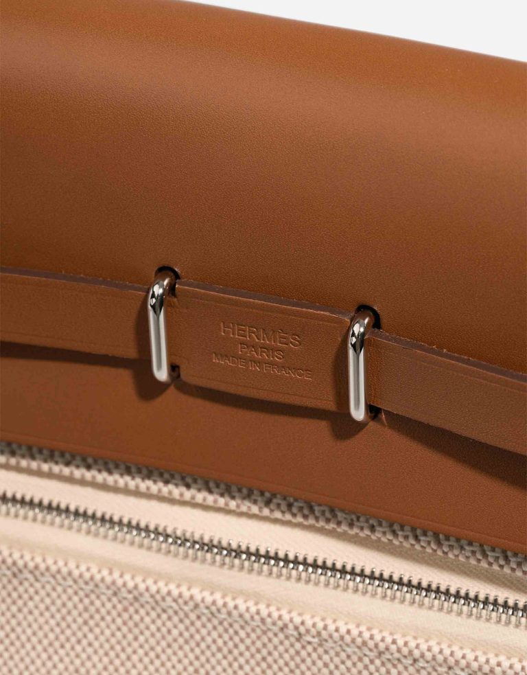 Hermès Herbag Mini Vache Hunter / Toile Naturel / Écru Logo | Sell your designer bag