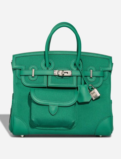 Hermès Birkin Cargo 25 Toile Goeland / Swift Vert Vertigo Front | Sell your designer bag