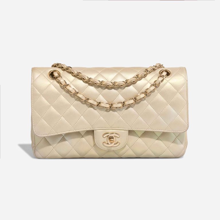 Chanel Timeless Medium Lamb White / Iridescent Front | Sell your designer bag