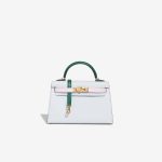 Hermès Kelly Mini Epsom Mauve Sylvestre / Bleu Brume / Malachite Front | Sell your designer bag