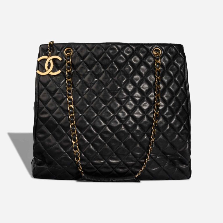 Chanel Shopping Tote Large Lamb Black Front | Sell your designer bag