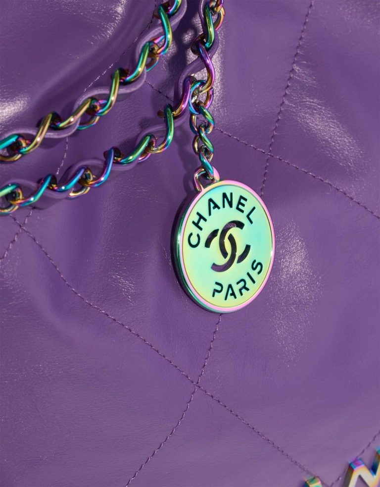 Chanel 22 Medium Calf Purple Logo | Sell your designer bag