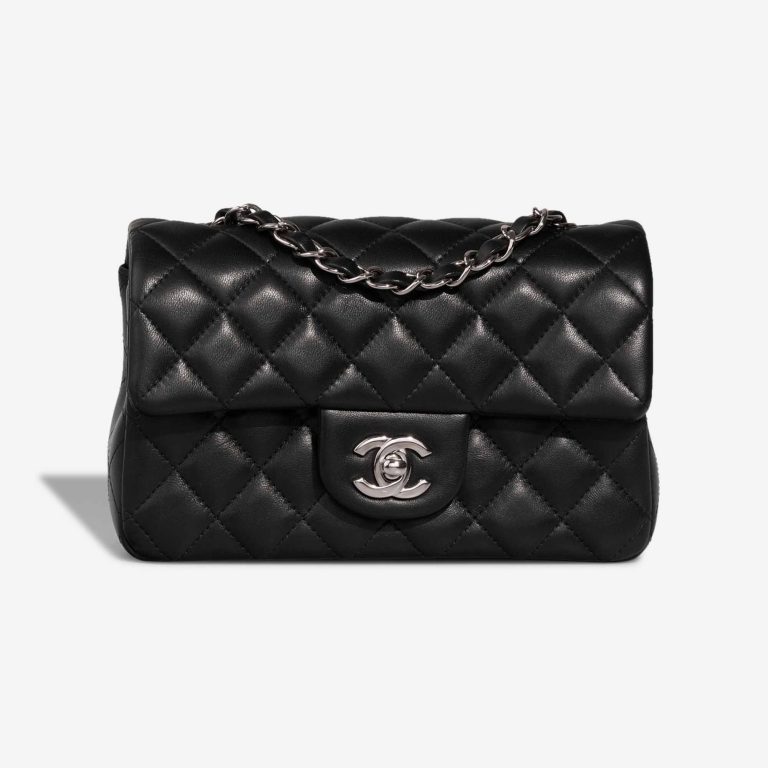 Chanel Timeless Mini Rectangular Lamb Black Front | Sell your designer bag