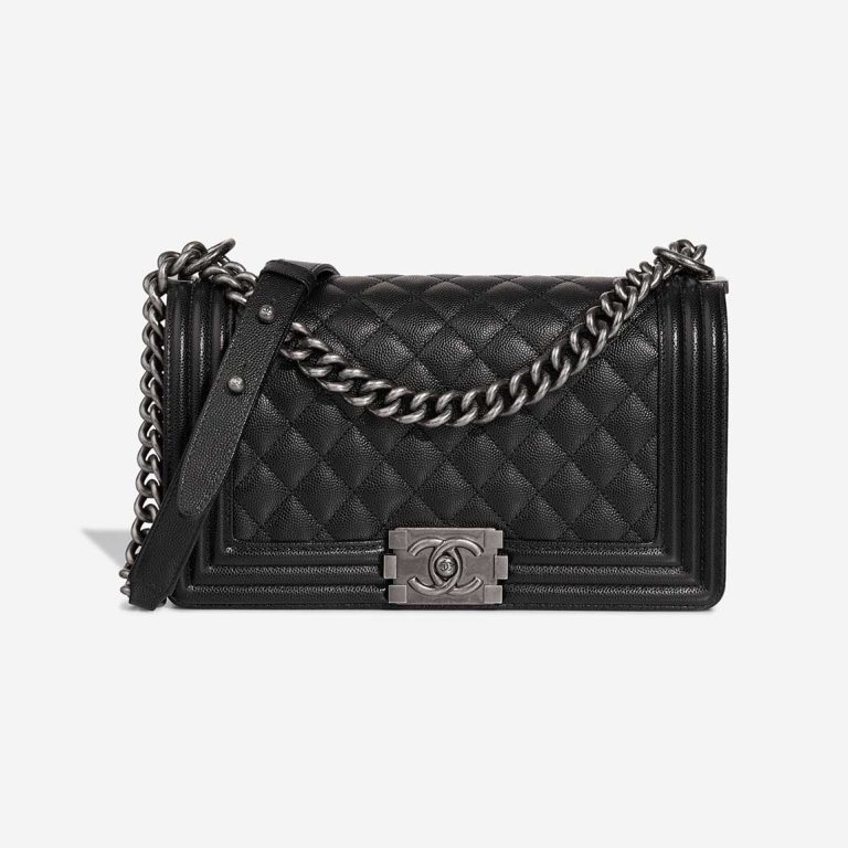 Chanel Boy Medium Caviar Black Front | Sell your designer bag