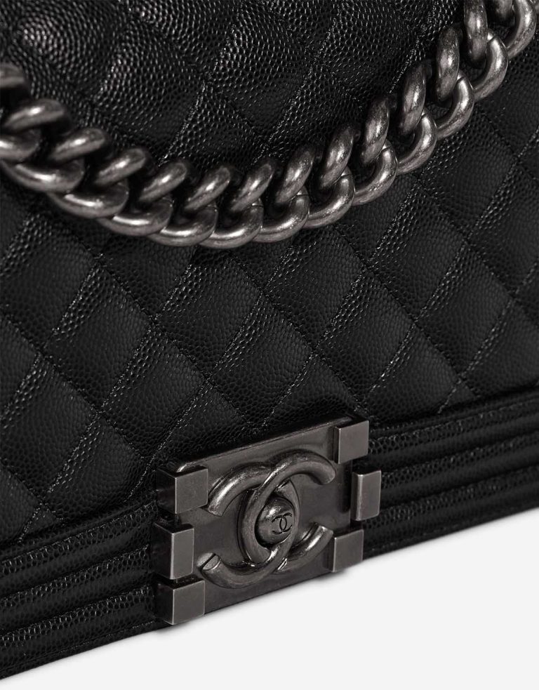 Chanel Boy Medium Caviar Black Closing System | Sell your designer bag