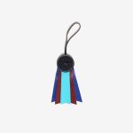 Hermès Paddock Flot Bag Charm Milo Lamb Turquoise / Sienne / Bleu France / Navy Front | Sell your designer bag