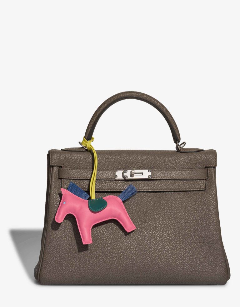 Hermès Rodeo MM Milo Lamb Bleu France / Jaune de Naples / Malachite / Rose Azalée Closing System | Sell your designer bag