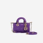 Dior Lady D-Joy Micro Lamb Purple Front | Sell your designer bag