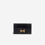 Hermès Constance Long Wallet Alligator Bleu Indigo / Sienne Front | Sell your designer bag