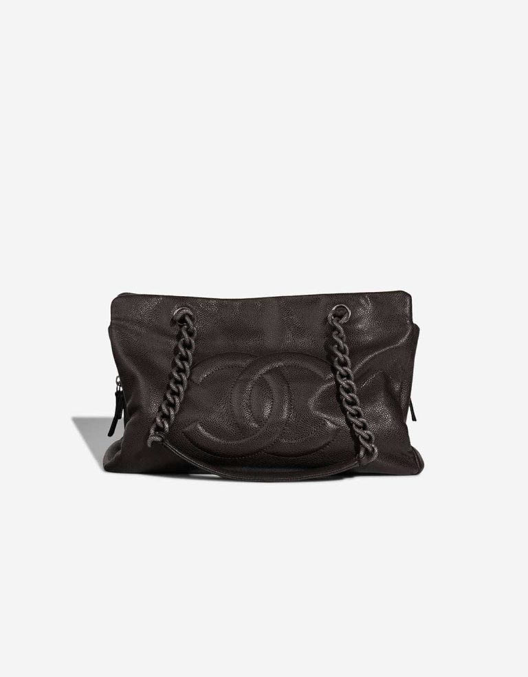 Chanel Grand Shopping Tote Caviar Brown Front | Sell your designer bag