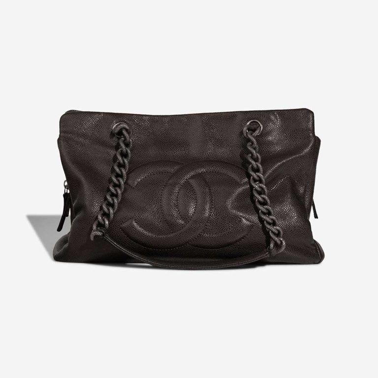 Chanel Grand Shopping Tote Caviar Brown Front | Sell your designer bag