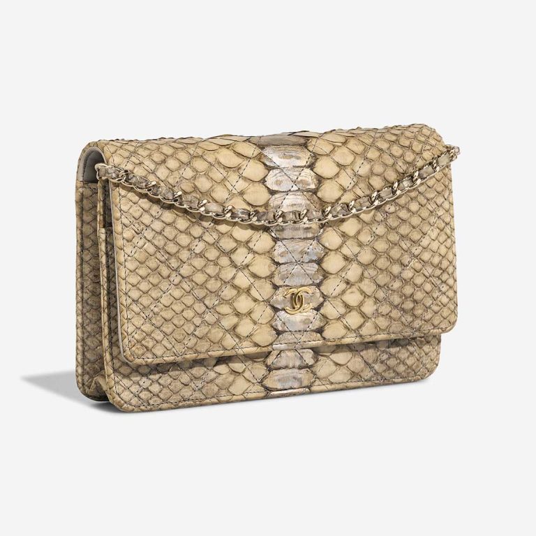 Chanel Wallet On Chain Python Beige / Gold | Sell your designer bag