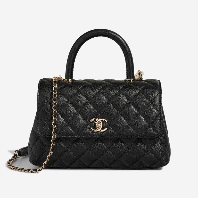 Chanel Timeless Handle Small Caviar Black Front | Sell your designer bag
