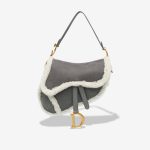 Dior Saddle Medium Calf / Shearling Grey / White Front | Sell your designer bag
