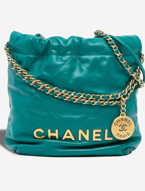 Chanel 22 Mini Calf Turquoise / Green / Blue Front | Sell your designer bag