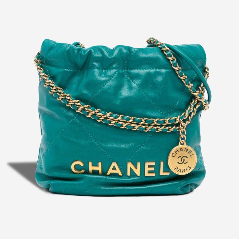 Chanel 22 Mini Calf Turquoise / Green / Blue Front | Sell your designer bag