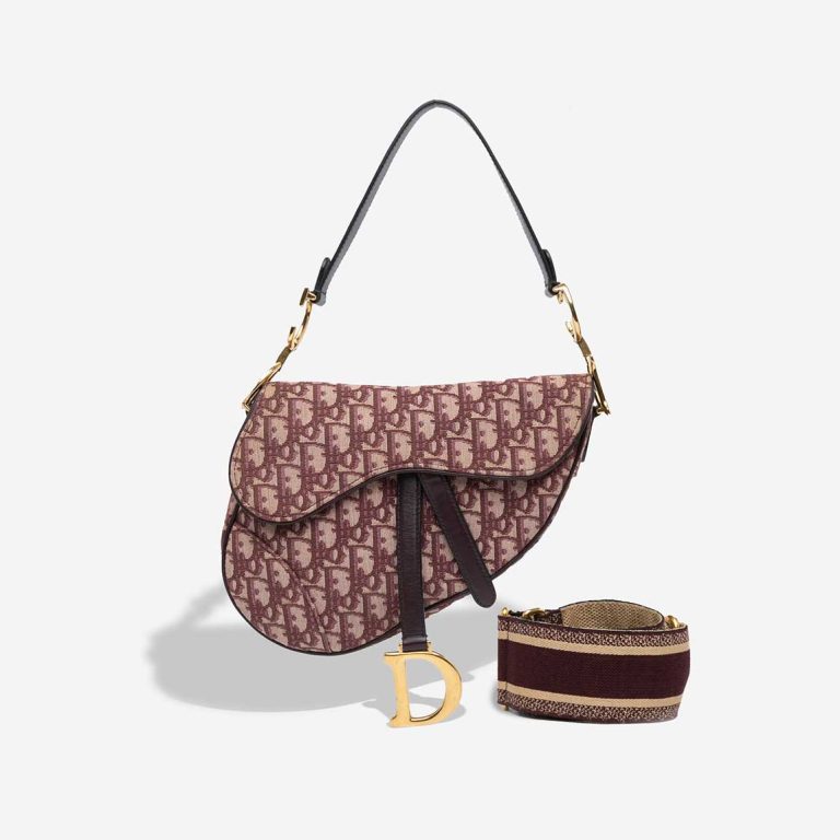 Dior Saddle Medium Oblique Jacquard Red Front | Sell your designer bag