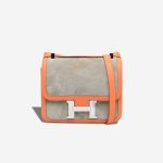 Hermès Constance 24 Swift / Doblis Suede Gris Tourterelle / Crevette Front | Sell your designer bag