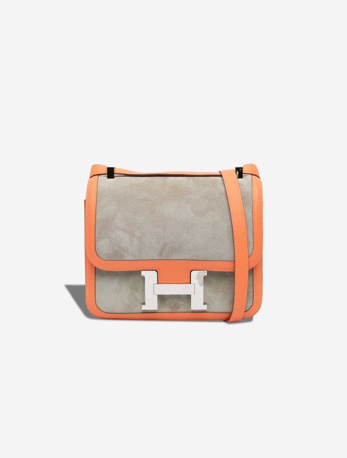 Hermès Constance 24 Swift / Doblis Suede Gris Tourterelle / Crevette Front | Sell your designer bag