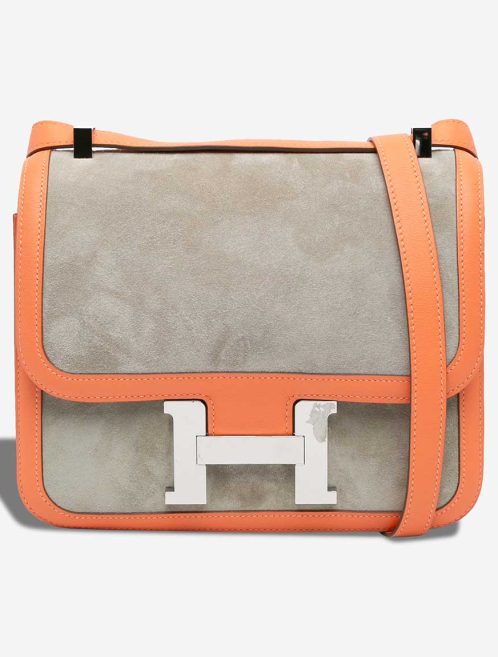 Hermès Constance 24 Swift / Doblis Suede Gris Tourterelle / Crevette Front | Sell your designer bag