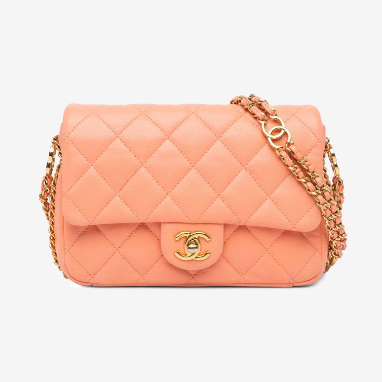 Chanel CC You Flap Bag Mini Caviar Orange Front | Sell your designer bag