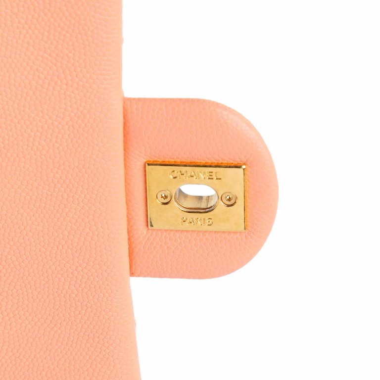 Chanel CC You Flap Bag Mini Caviar Orange Closing System | Sell your designer bag