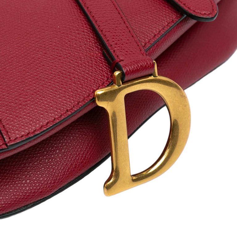Dior Saddle Medium Calf Red Closing System | Sell your designer bag