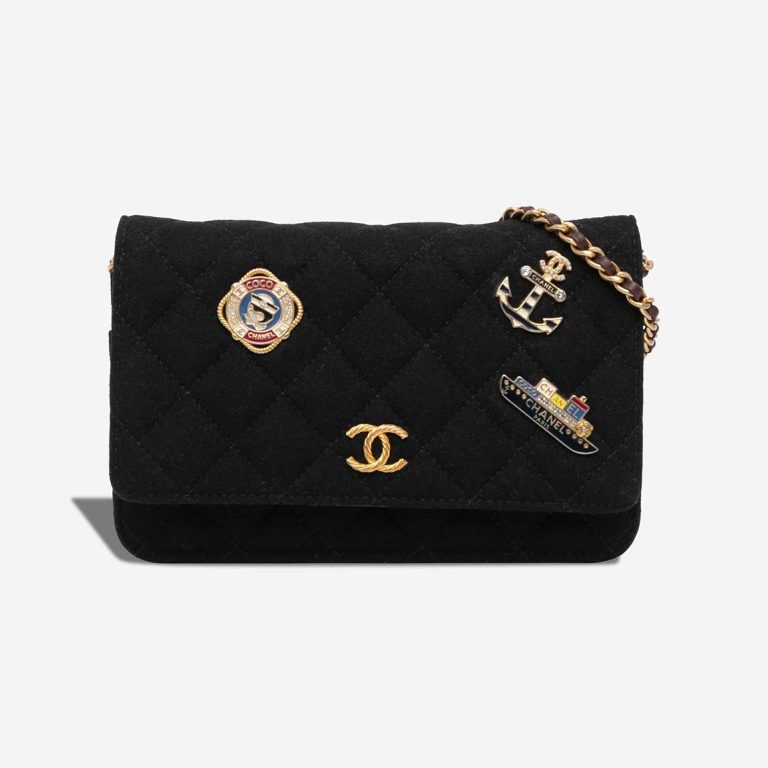 Chanel Wallet On Chain Paris-Hamburg Wool Black Front | Sell your designer bag