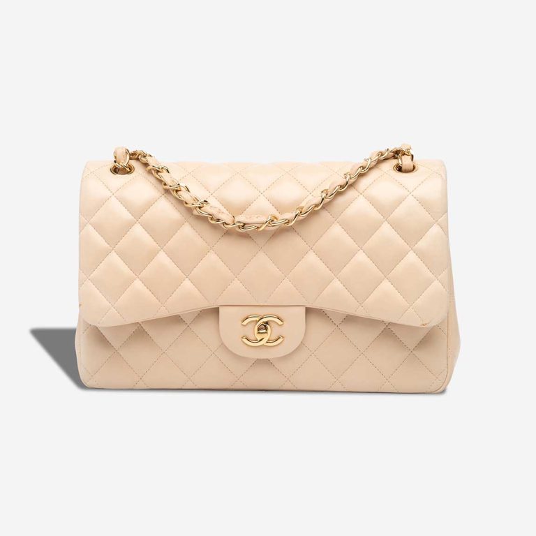 Chanel Timeless Jumbo Lamb Beige Front | Sell your designer bag