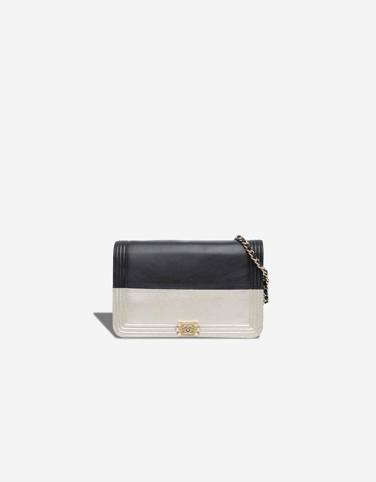 Chanel Boy Wallet On Chain Calf Black / Silver Front | Sell your designer bag