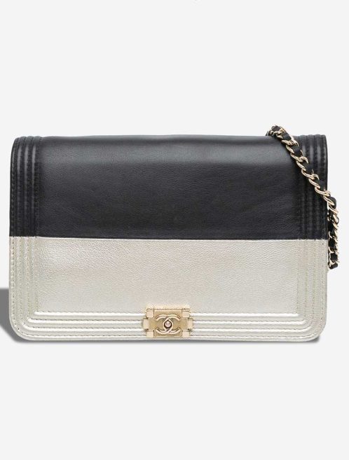 Chanel Boy Wallet On Chain Calf Black / Silver Front | Sell your designer bag